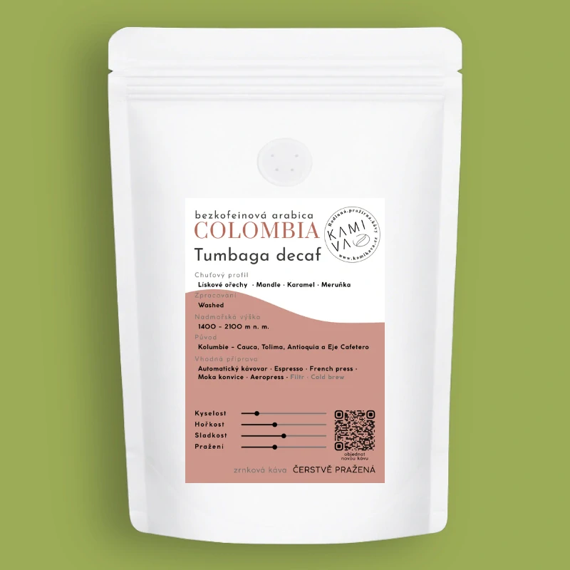 Colombia Tumbaga sugarcane decaf 250 g (100g, 500g, 1000g, dóza 300g)