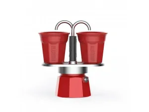 Bialetti Set Mini Express červená 2 šálky + 2 červené šálky